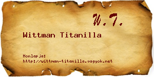 Wittman Titanilla névjegykártya